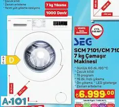 SEG 7 KG ÇAMAŞIR MAKİNESİ SEG 7 KG ÇAMAŞIR MAKİNESİ